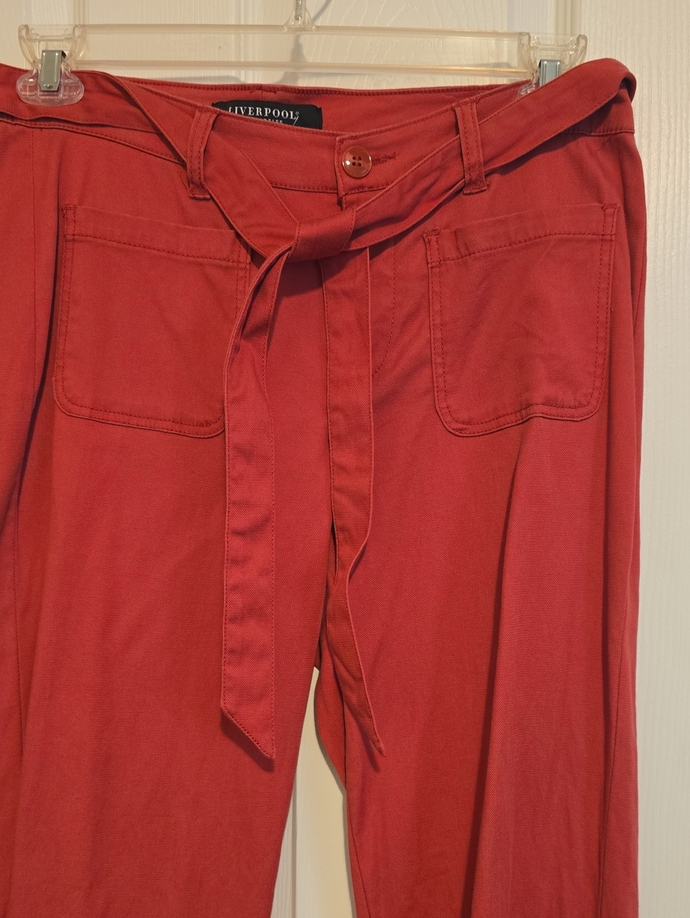 Liverpool coral Tie-Waist Chinos